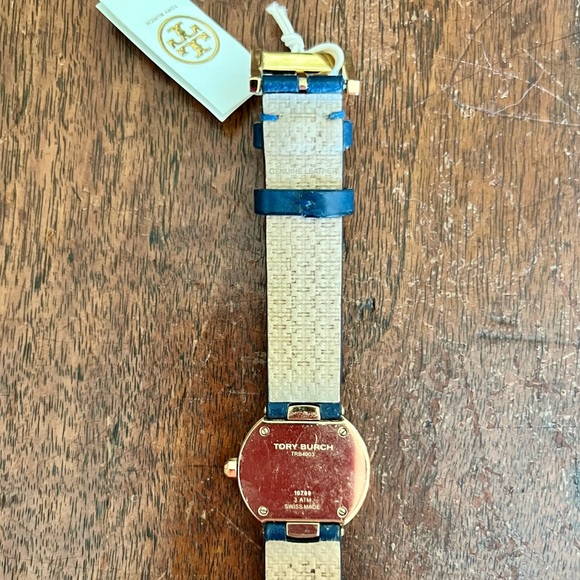 Tory Burch Navy Leather Reva Watch - Picture 4 of 10